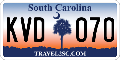 SC license plate KVD070
