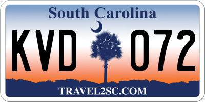 SC license plate KVD072