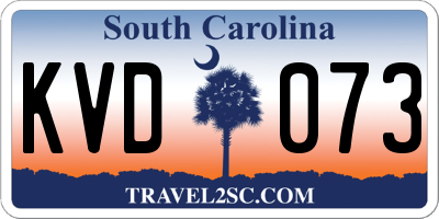 SC license plate KVD073