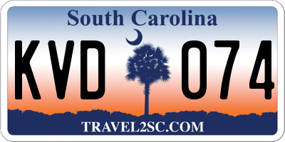 SC license plate KVD074