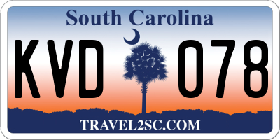 SC license plate KVD078