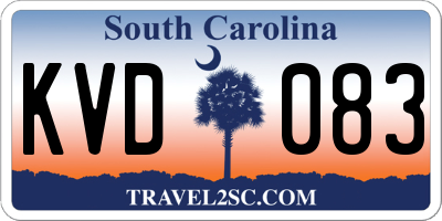 SC license plate KVD083