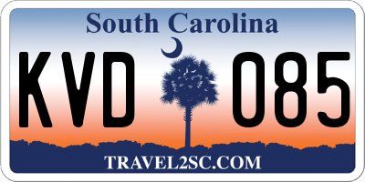 SC license plate KVD085