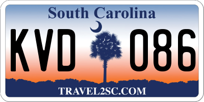 SC license plate KVD086