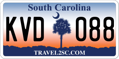 SC license plate KVD088