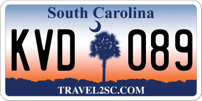 SC license plate KVD089