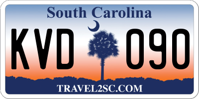 SC license plate KVD090