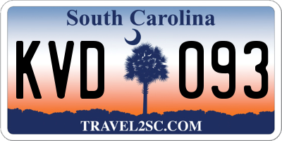 SC license plate KVD093