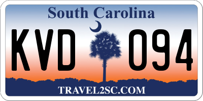 SC license plate KVD094