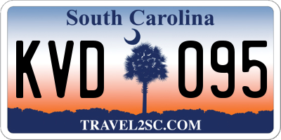 SC license plate KVD095