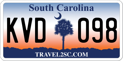 SC license plate KVD098
