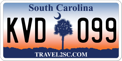 SC license plate KVD099
