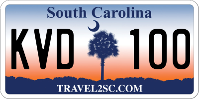 SC license plate KVD100