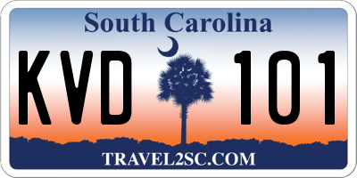 SC license plate KVD101