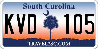 SC license plate KVD105