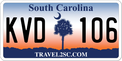 SC license plate KVD106