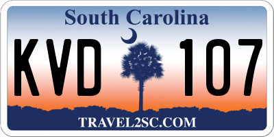 SC license plate KVD107