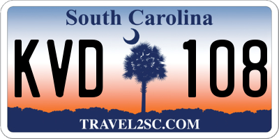 SC license plate KVD108