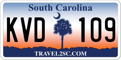 SC license plate KVD109