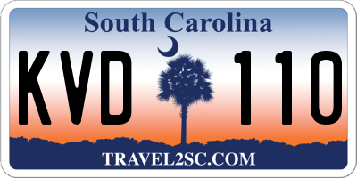 SC license plate KVD110