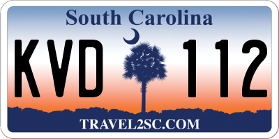 SC license plate KVD112