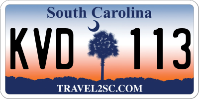 SC license plate KVD113