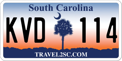 SC license plate KVD114