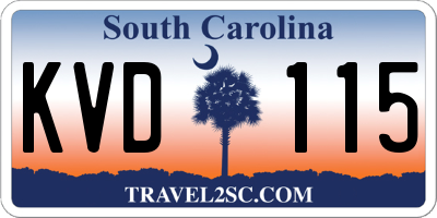 SC license plate KVD115