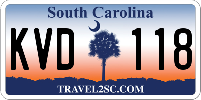 SC license plate KVD118