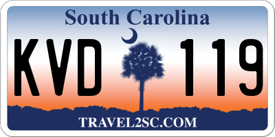 SC license plate KVD119