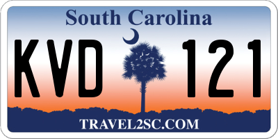 SC license plate KVD121