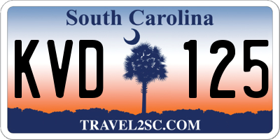 SC license plate KVD125