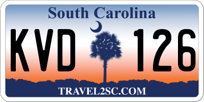 SC license plate KVD126