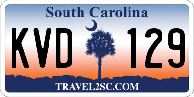 SC license plate KVD129