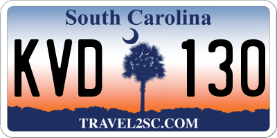 SC license plate KVD130