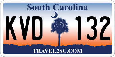 SC license plate KVD132
