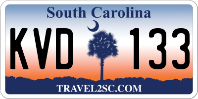 SC license plate KVD133