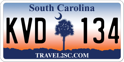 SC license plate KVD134