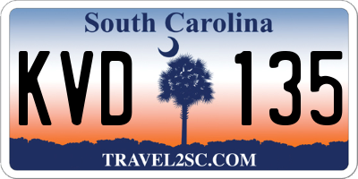 SC license plate KVD135