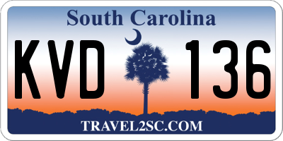 SC license plate KVD136