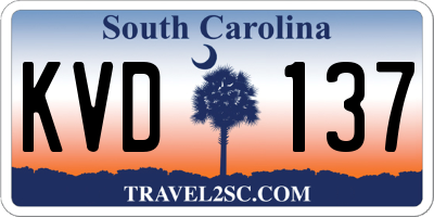 SC license plate KVD137