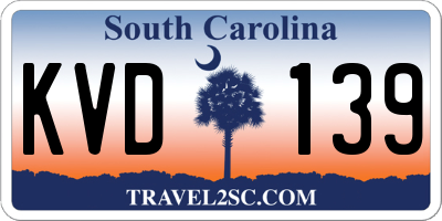 SC license plate KVD139