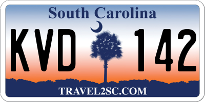 SC license plate KVD142