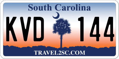 SC license plate KVD144