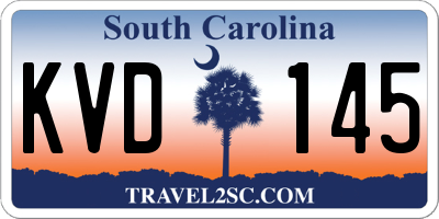 SC license plate KVD145