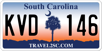SC license plate KVD146