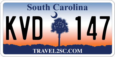 SC license plate KVD147