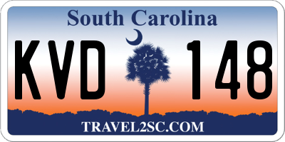 SC license plate KVD148