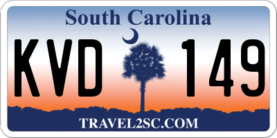 SC license plate KVD149