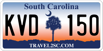 SC license plate KVD150